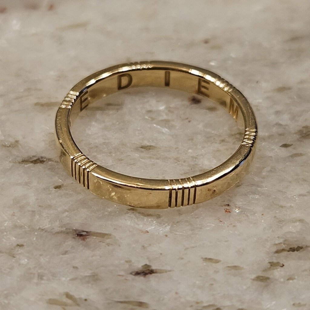 New Monica Rich Kosann Carpe Diem Seize The Day Poesy Stackable 18k Gold Ring 4 — image 4 of 8